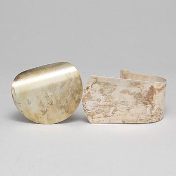 ELON ARENHILL, two silver candlesticks, Malmö 1991 & 2003.