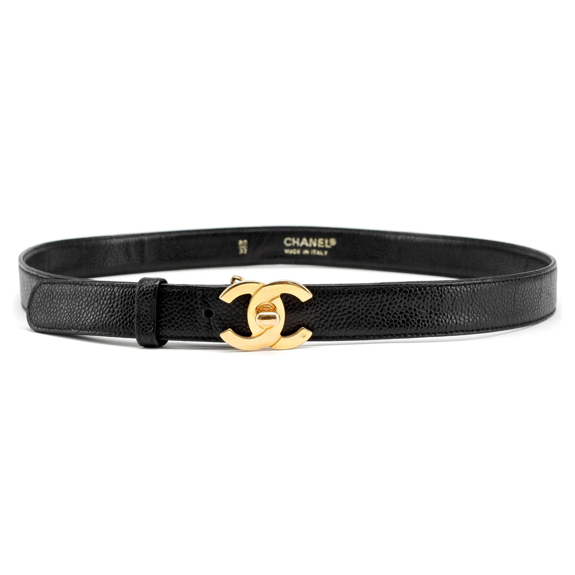 CHANEL a black leather belt. Bukowskis