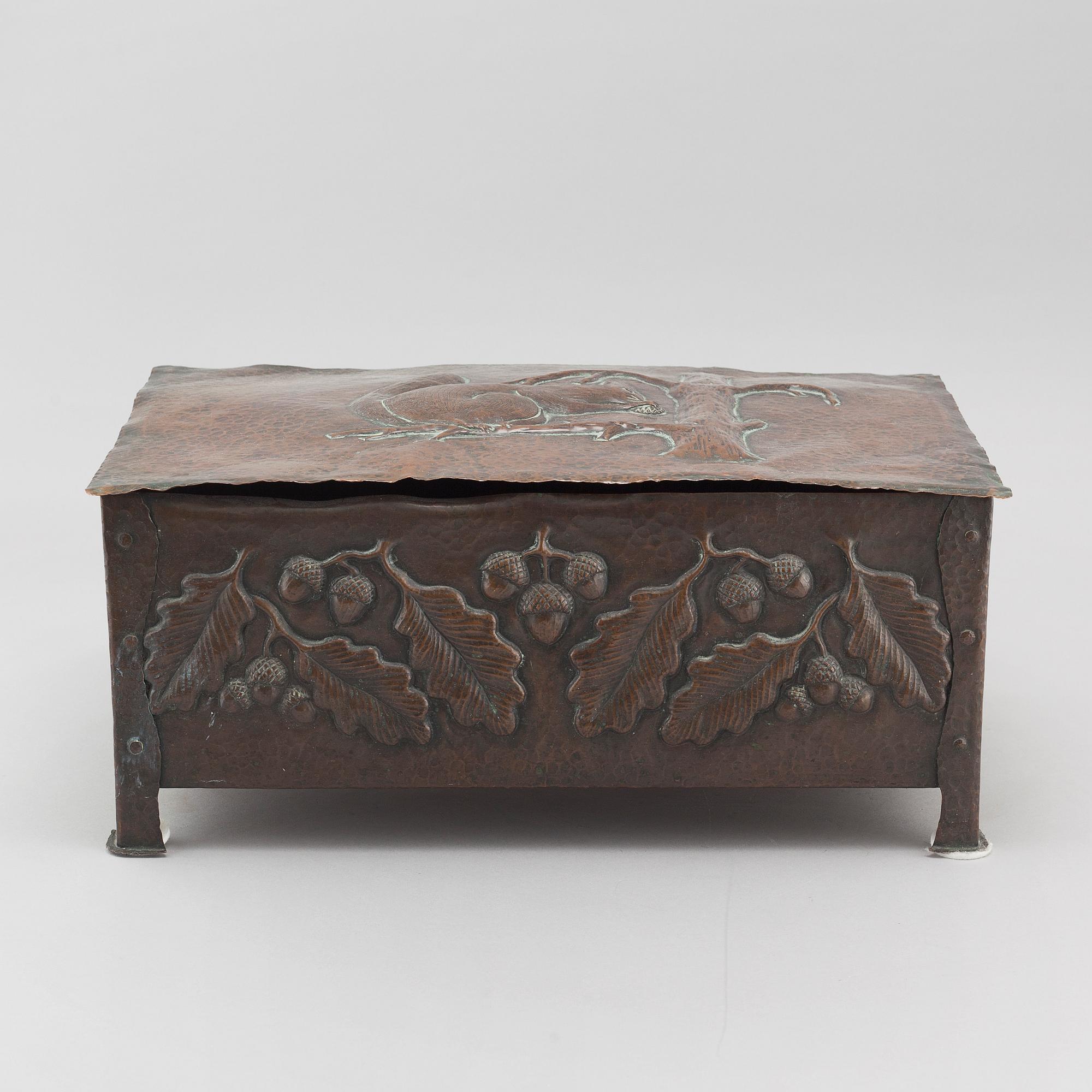 An early 20th century copper box.