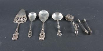 PARTI BESTICK, 6 delar. Silver, importstämplar mm.