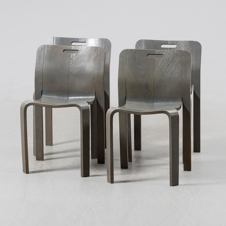 Jan Ekselius, chairs, 4 pcs, JOC Möbler, Vetlanda, second half of the 20th century.