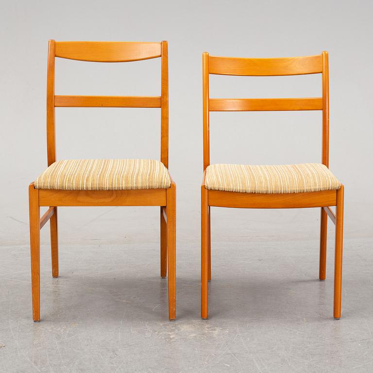 A set of eight beech chairs, 1960's.