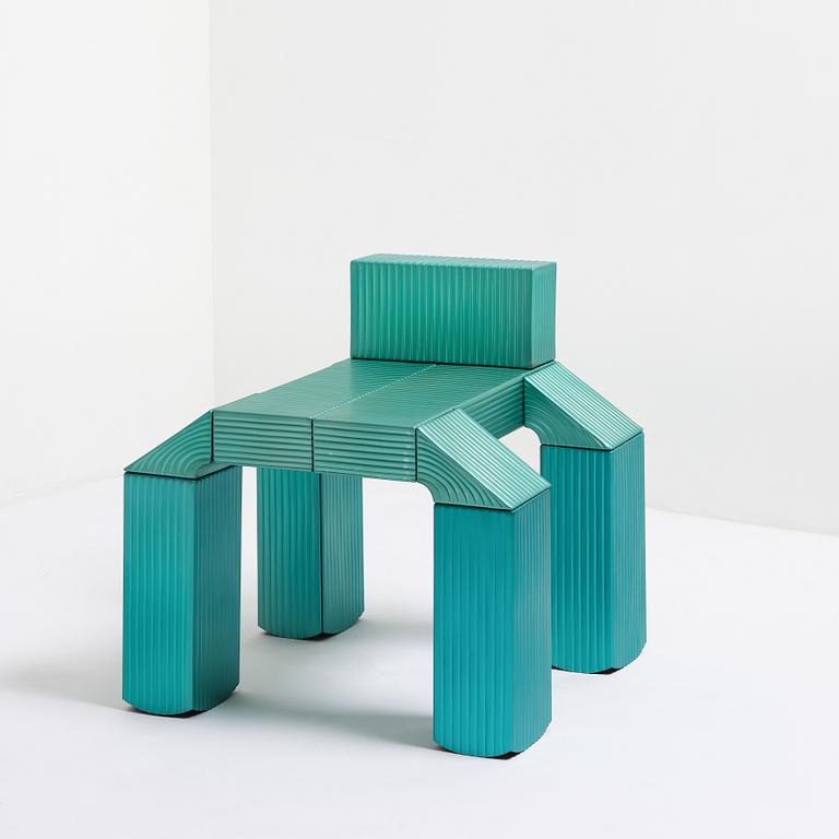 David Taylor, a unique easy chair, "Striped Chair", Studio Mellösaverken, Sweden, 2025.