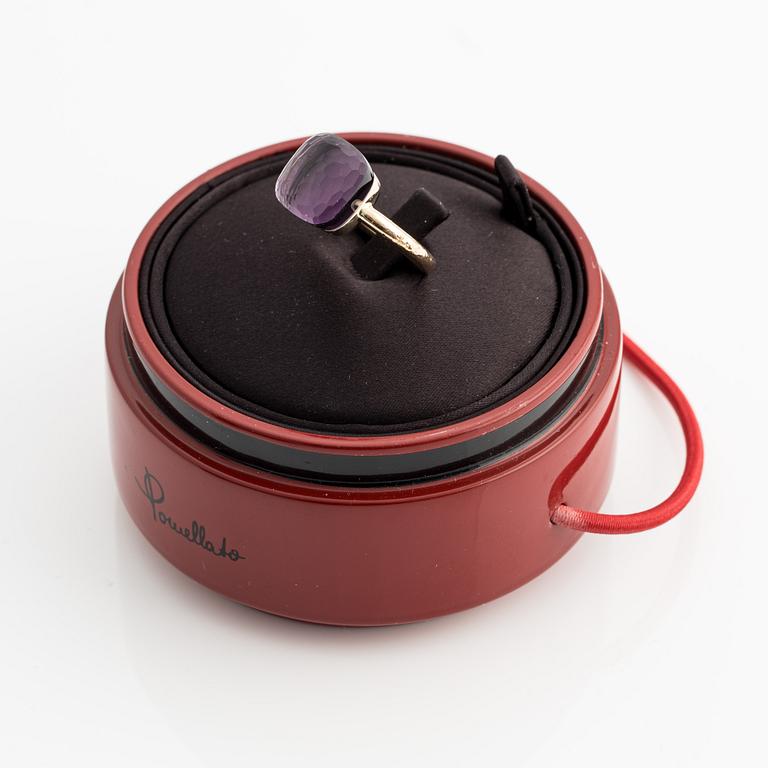 Pomellato ring 18K guld med en fasettslipad ametist, "Nudo".