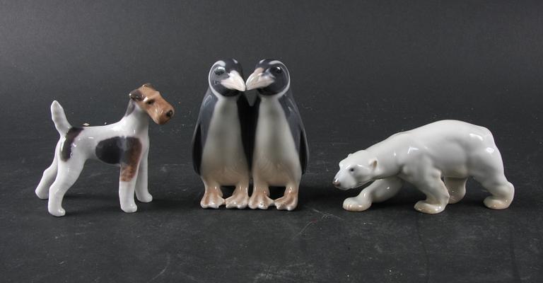 FIGURINER, 9 st, porslin, Royal Copenhagen, Dahl Jensen och Bing & Gröndahl.