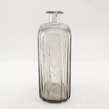 A Swedish glass bottle, presumably Skånska glass manufactory, 18th century.