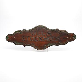 Name board "Ulla Stockholm".
