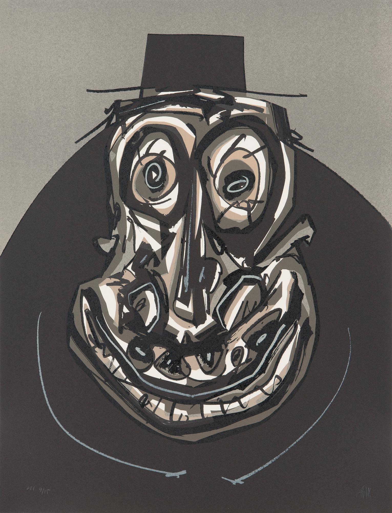 Antonio Saura, 5 lithographs from the portfolio 'Une Chair d'Ombre'.