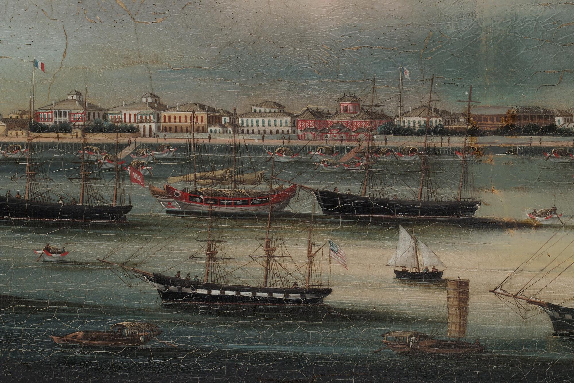 OKÄND KONSTNÄR, olja på duk. Qing dynastin, 1800-tal.