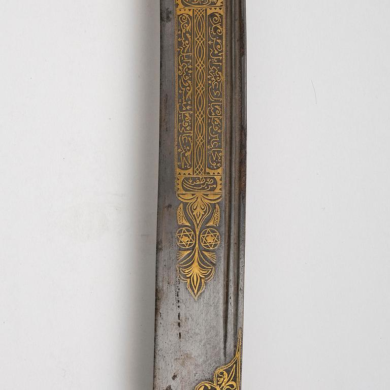 A fine large-eared walrus-hilted Yatagan, Ottoman empire probably Ioannina, Epirus.