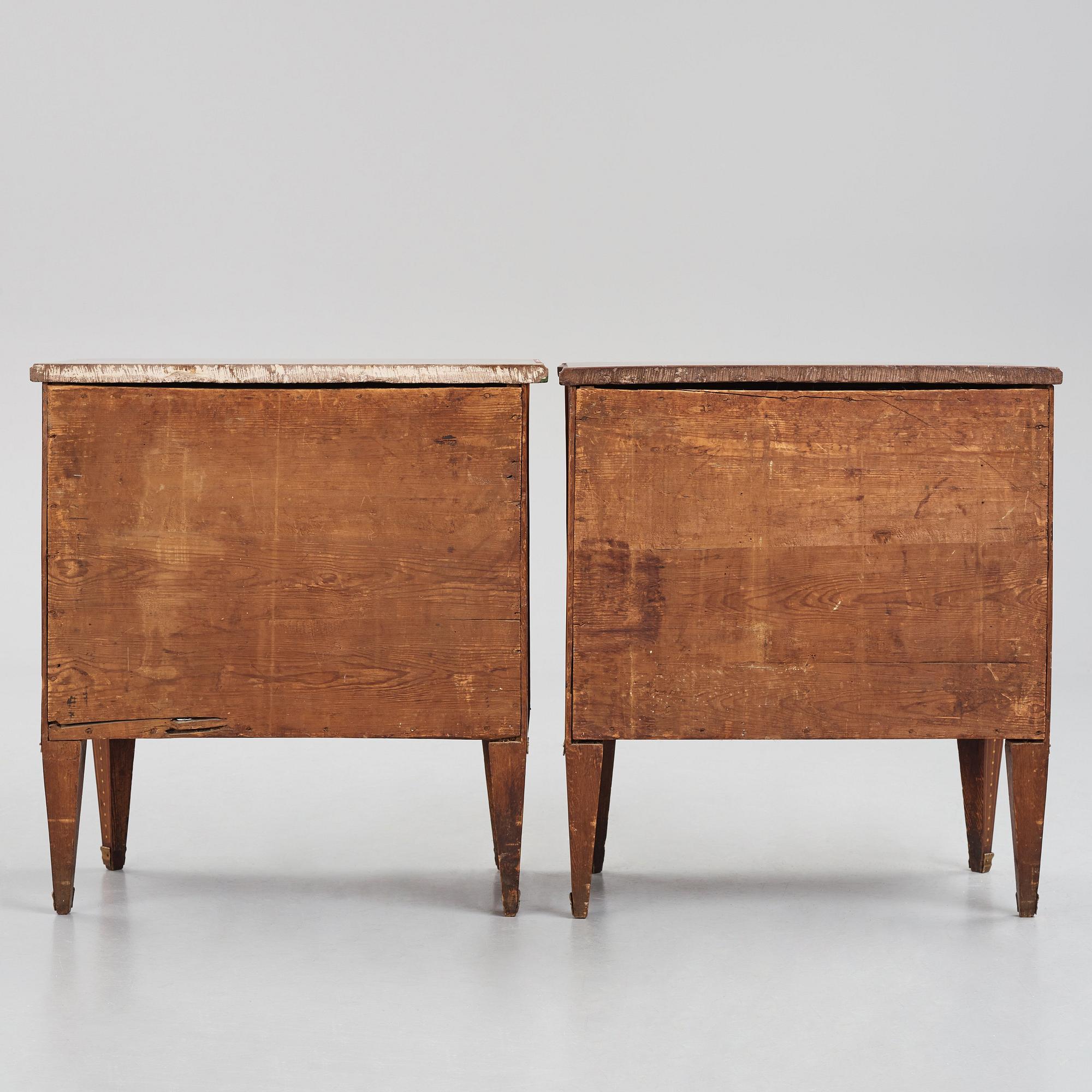 A pair of Gustavian commodes by N P Stenström.