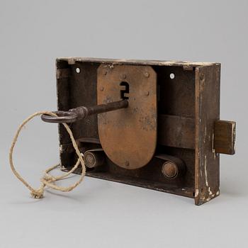 A 19th century lock and key.