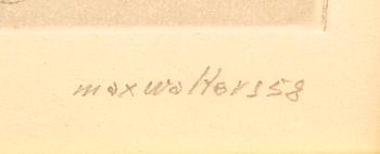 Max Walter Svanberg, torrnål signerad daterad och numrerad 58 8/20.