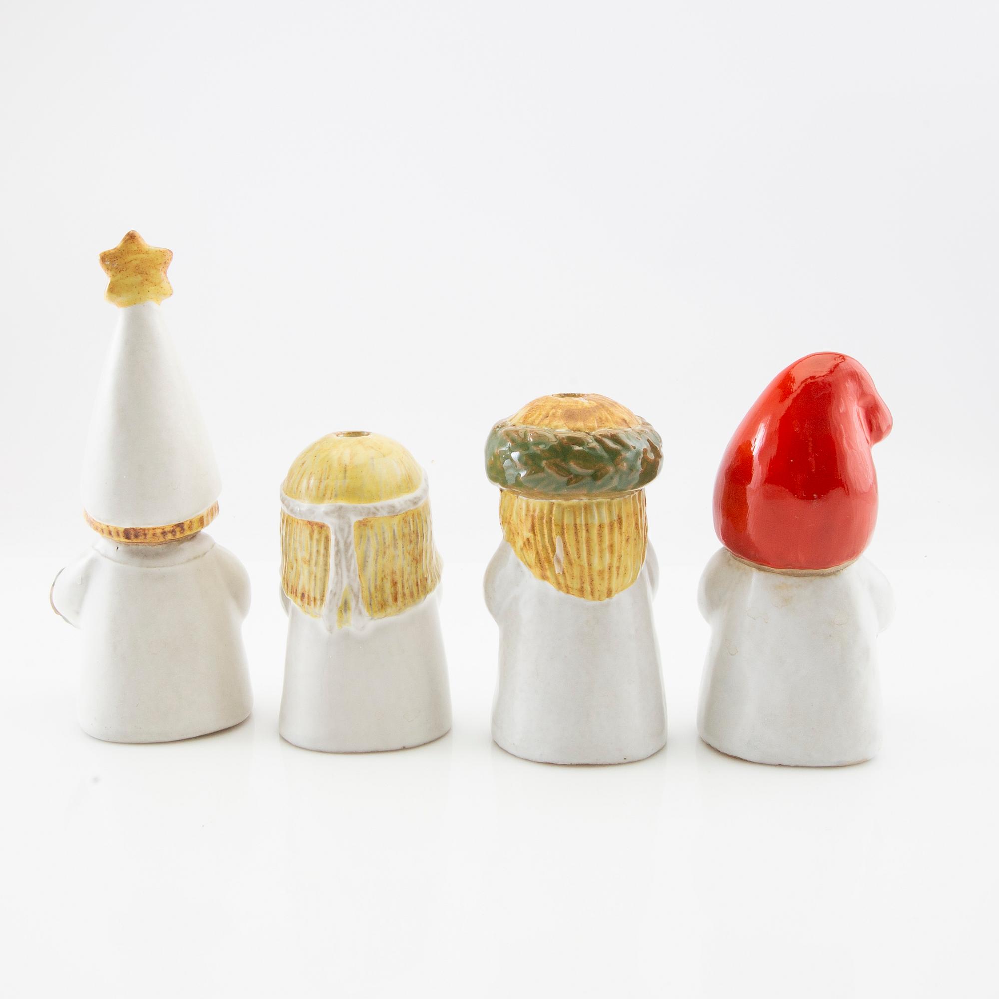 Lisa Larson, ljusstakar/figuriner "Advent" Gustavsberg stengods.