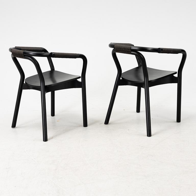 Tatsuo Kuroda, karmstolar  "Knot Chair",6 st, Normann Copenhagen, samtida.