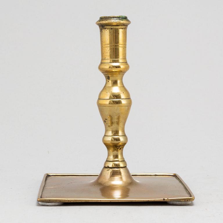 A late 17th century Baroque bronze candlestick.