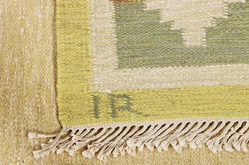 Ida Rydelius, a flat weave carpet, signed IS, Sweden, c. 198 x 135 cm.