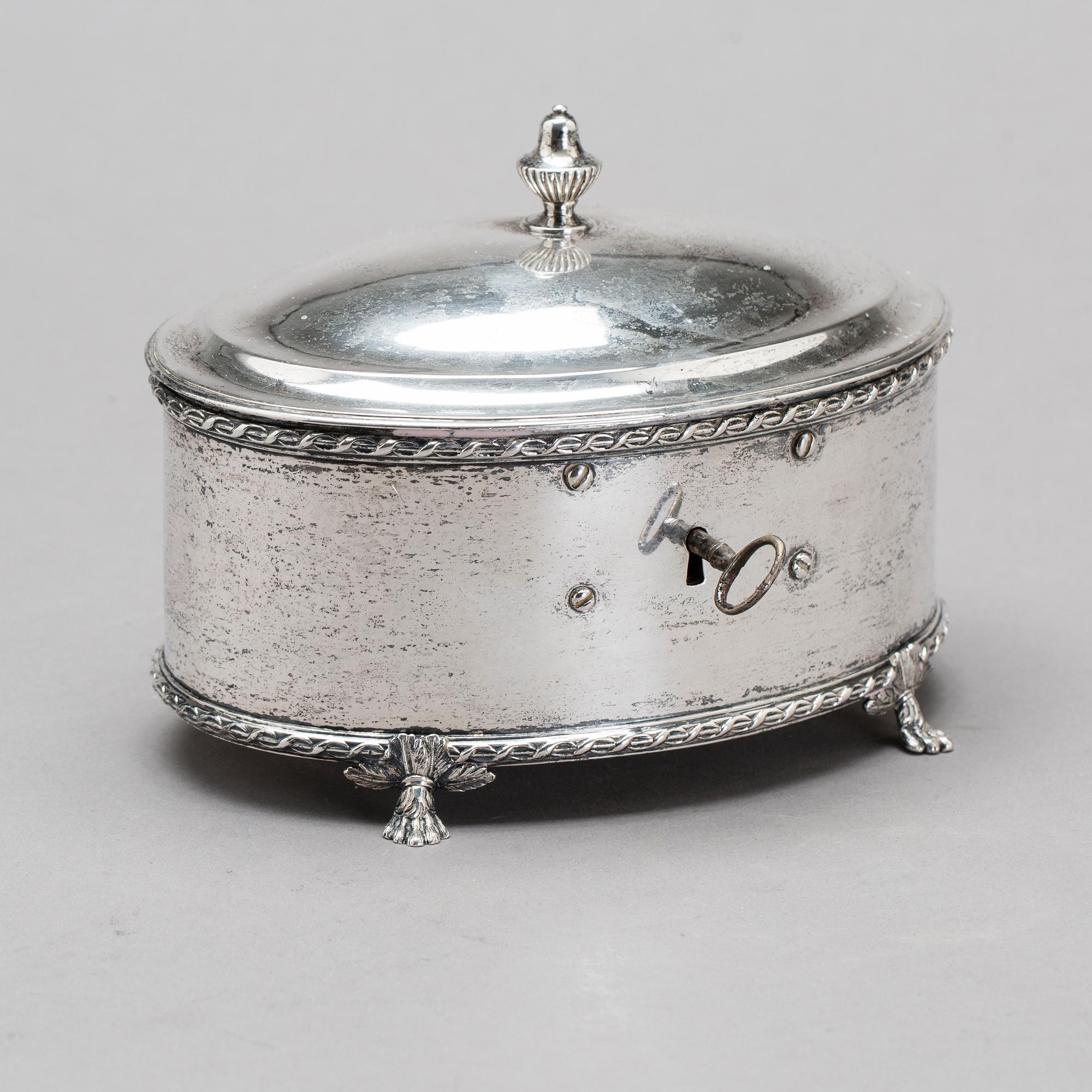 A Swedish 18th century silver sugar-casket, mark of Stephan Westerstråhle, Stockholm, 1798.