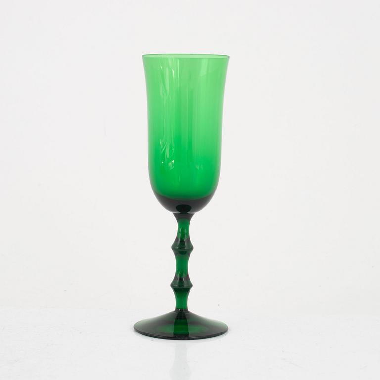 Simon Gate, a set of 14 champagne glasses, "Salut", Orrefors Sandvik, mid-20th century.