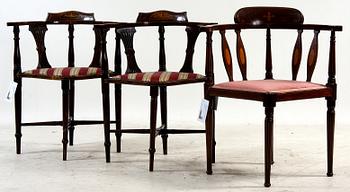 PUDERSTOLAR, 2+1, England, 1800/1900-tal.