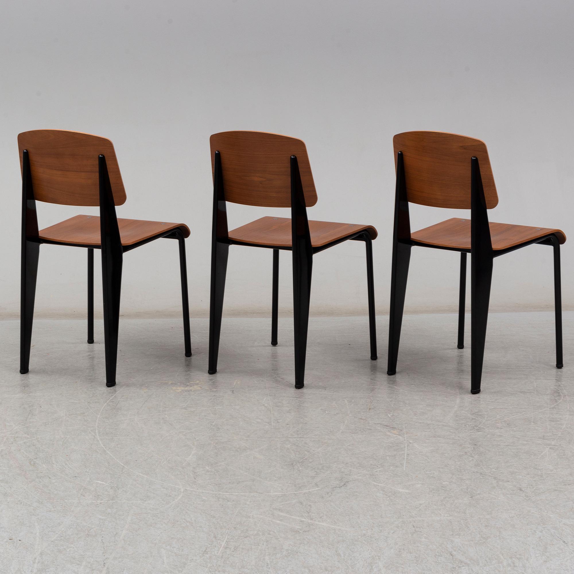 JEAN PROUVÉ, stolar, 3 st, "Standard", Vitra, 2018.