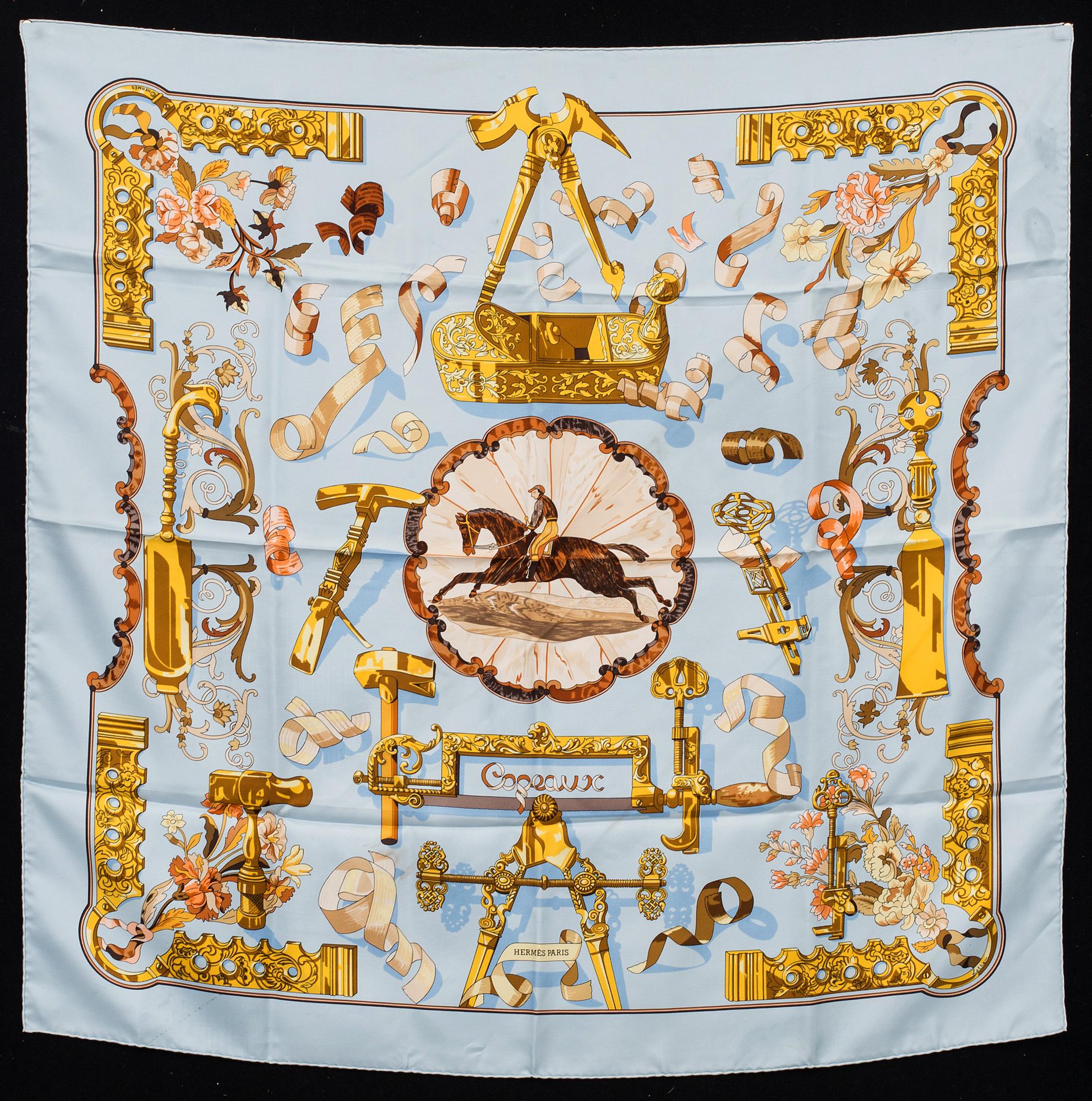 HERMÈS, "Copeaux", scarf.