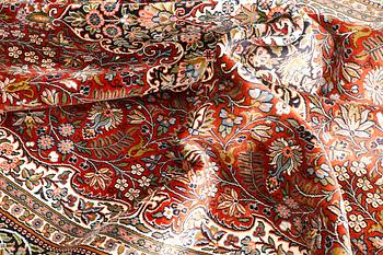 A carpet, silk Kashmir, ca 280 x 184 cm.