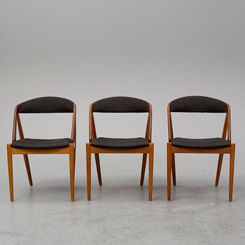 A set of three 1950's-60's chairs by Kai Kristensen, Denmark.