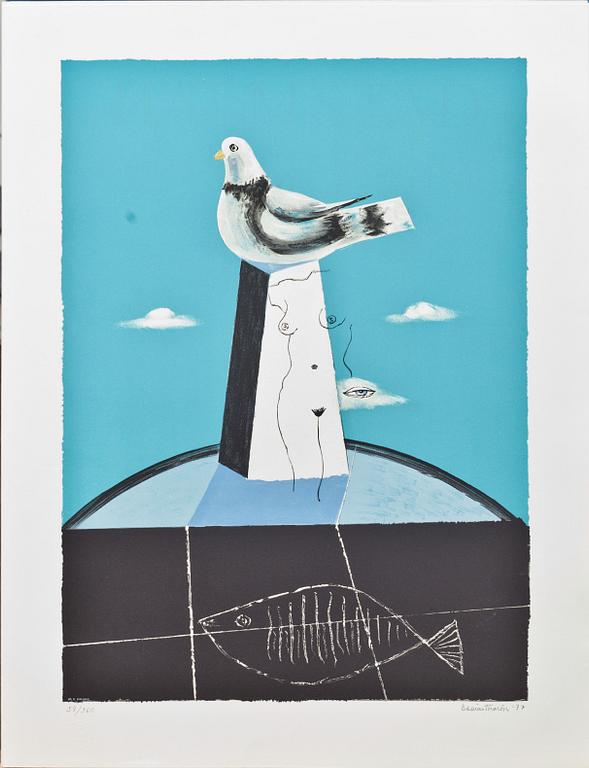 HALMSTADGRUPPEN. Mapp, sex färglitografier. "Halmstadgruppen femtio år", nr 39/360.