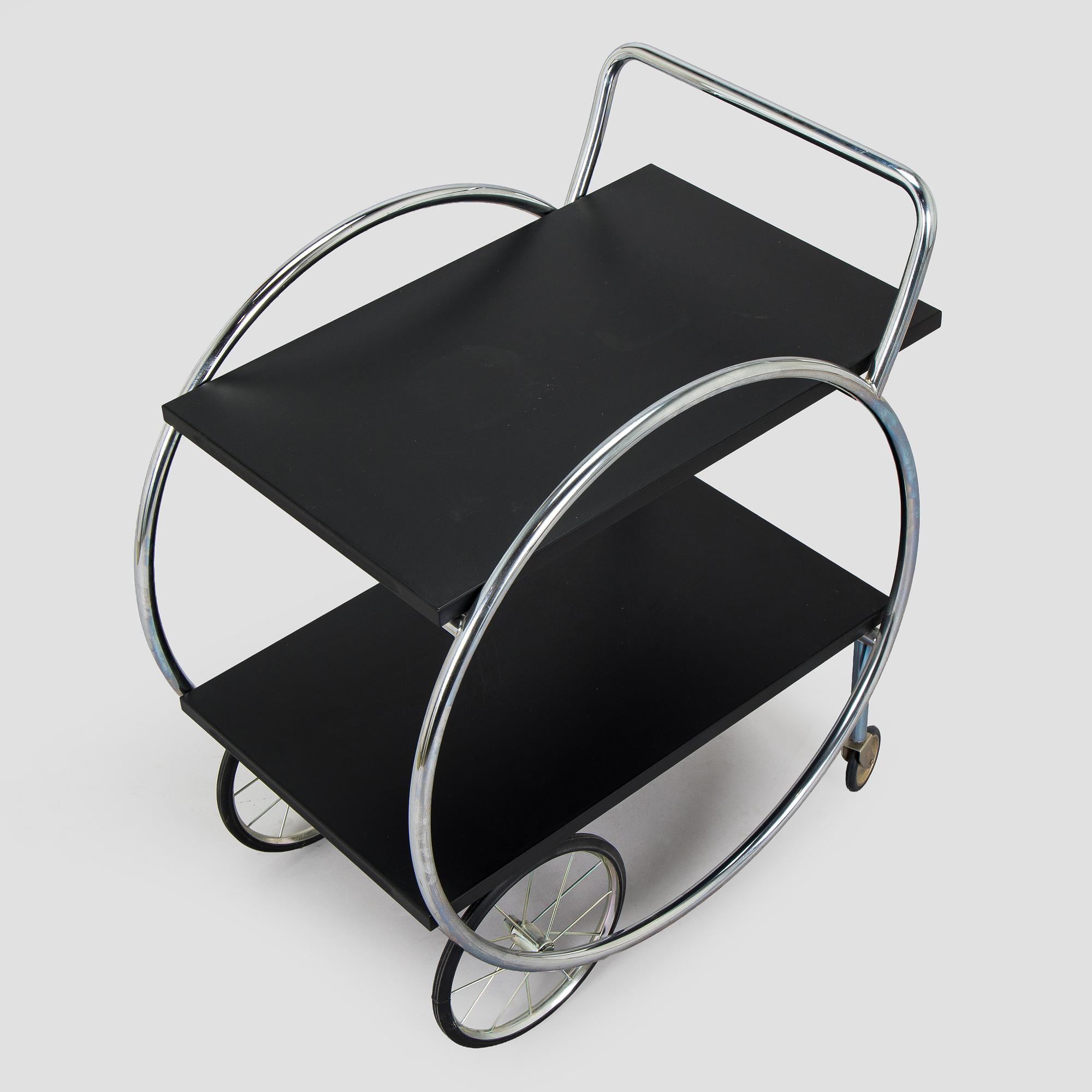 Serving trolley, functionalist style, 2000s.