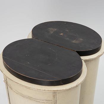 A pair of column cabinets, 19th century.