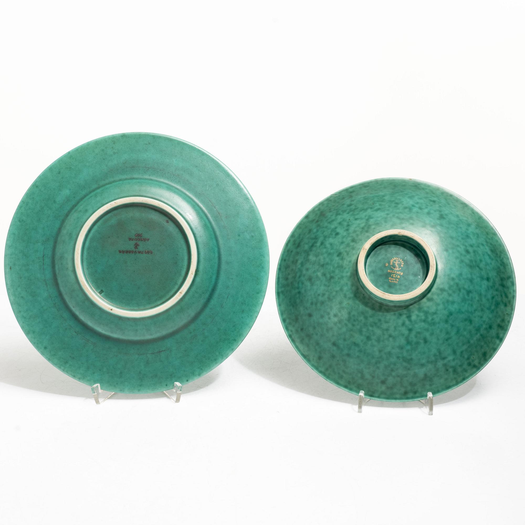 Wilhelm Kåge, Collection, 7 pieces, “Argenta”, Gustavsberg.