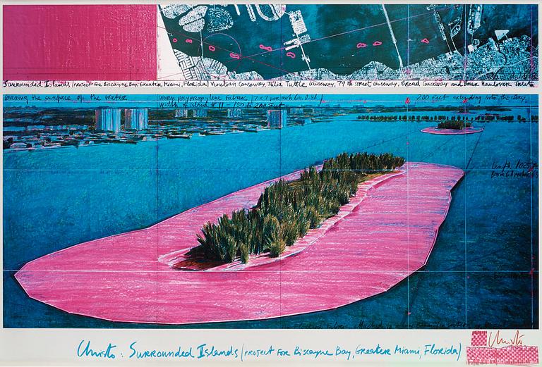 Christo & Jeanne-Claude, "Surrounded Islands (Project for Biscayne Bay, Greater Miami, Florida)".
