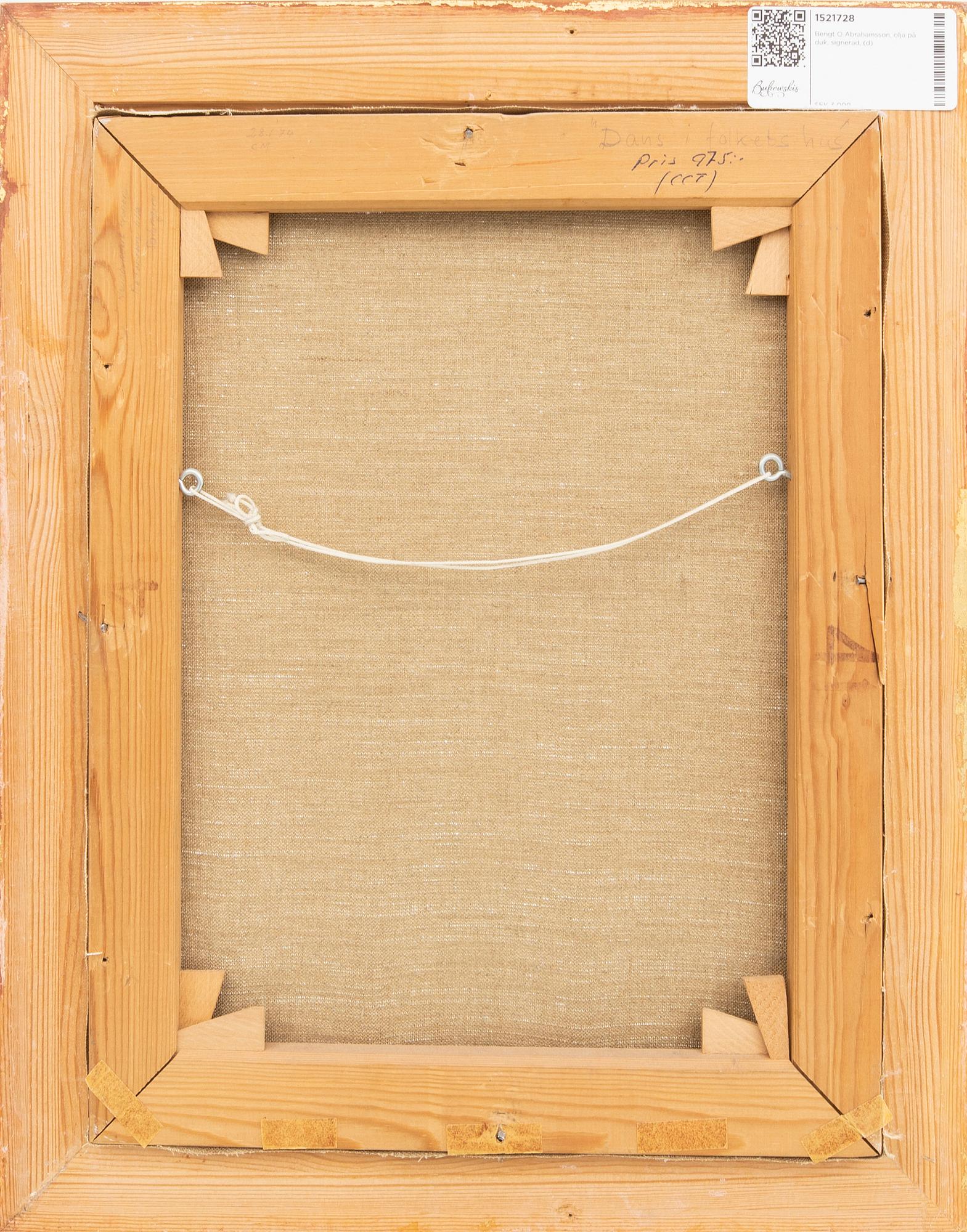 Bengt O Abrahamsson, olja på duk, signerad,