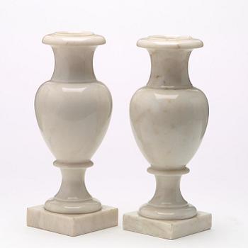 A pair of Russian 19th century marble urns.