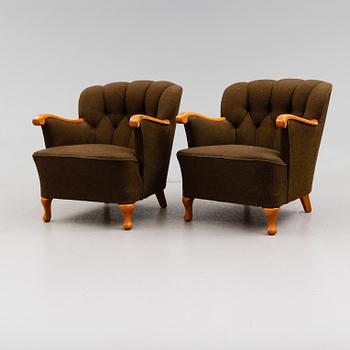 FÅTÖLJER, 1 par, 1900-talets första hälft.