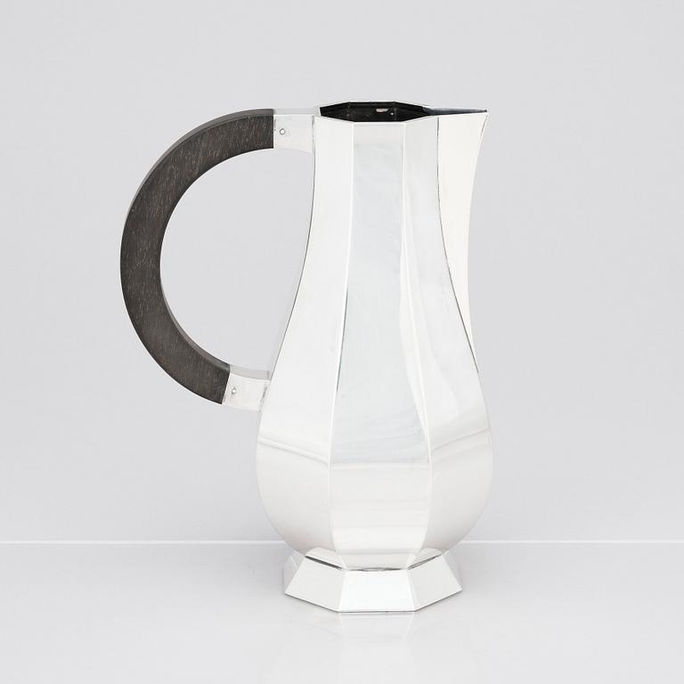 Wiwen Nilsson, a sterling silver pitcher, a 'hot water jug,' Lund, Sweden 1941.