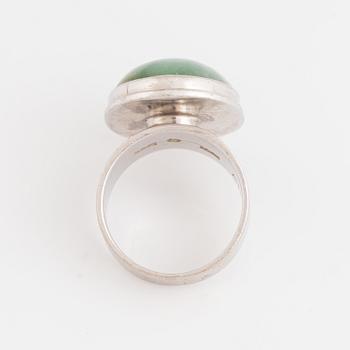 Anders Högberg, ring 18K white gold with most likely cabochon cut jade, Göteborg.