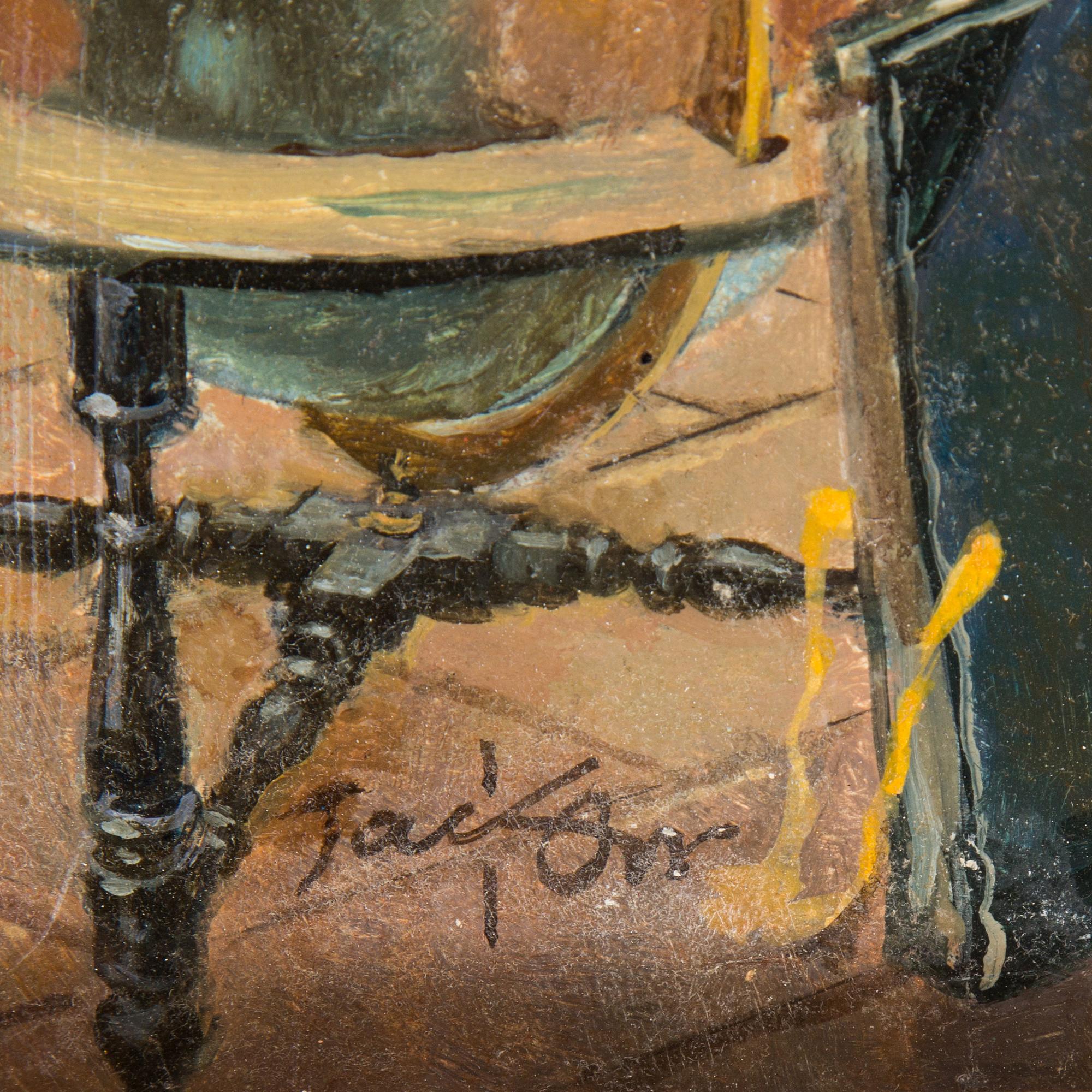 JACK ORR, olja på pannå, signerad.