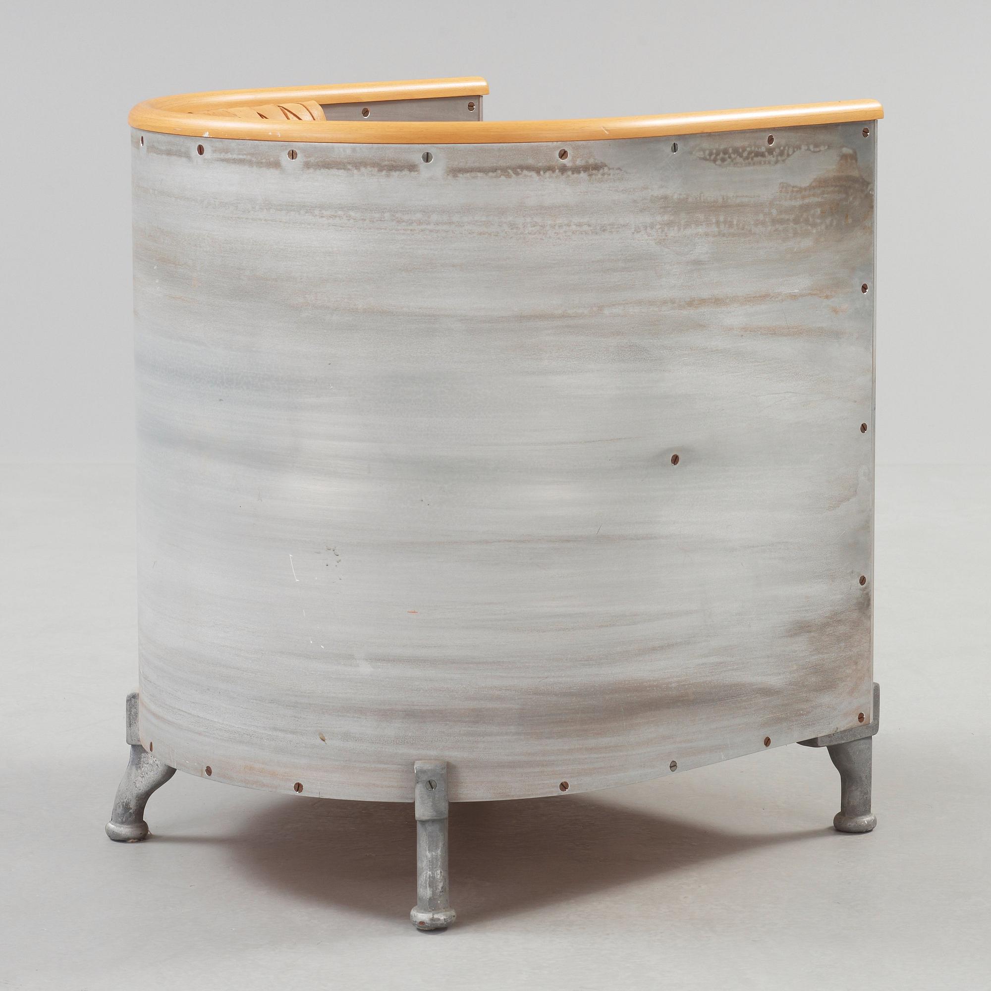 MATS THESELIUS, "Aluminiumfåtölj", Källemo, Värnamo ca 1990.