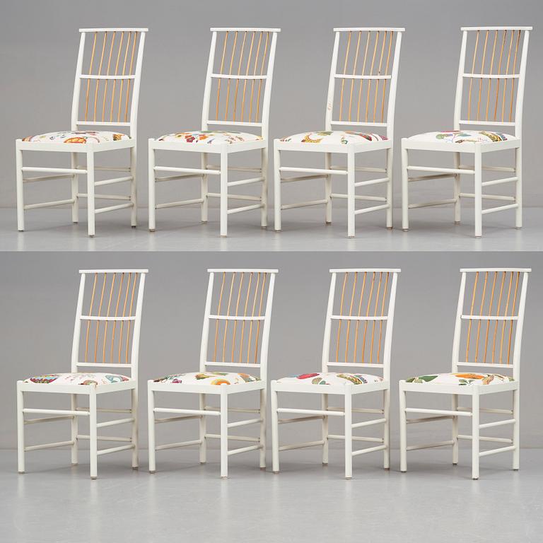 Josef Frank, a set of eight dining chairs, Svenskt Tenn, Sweden, model 2025.