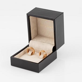 Bulgari a pair of B. Zero1 earrings in 18K rose gold.