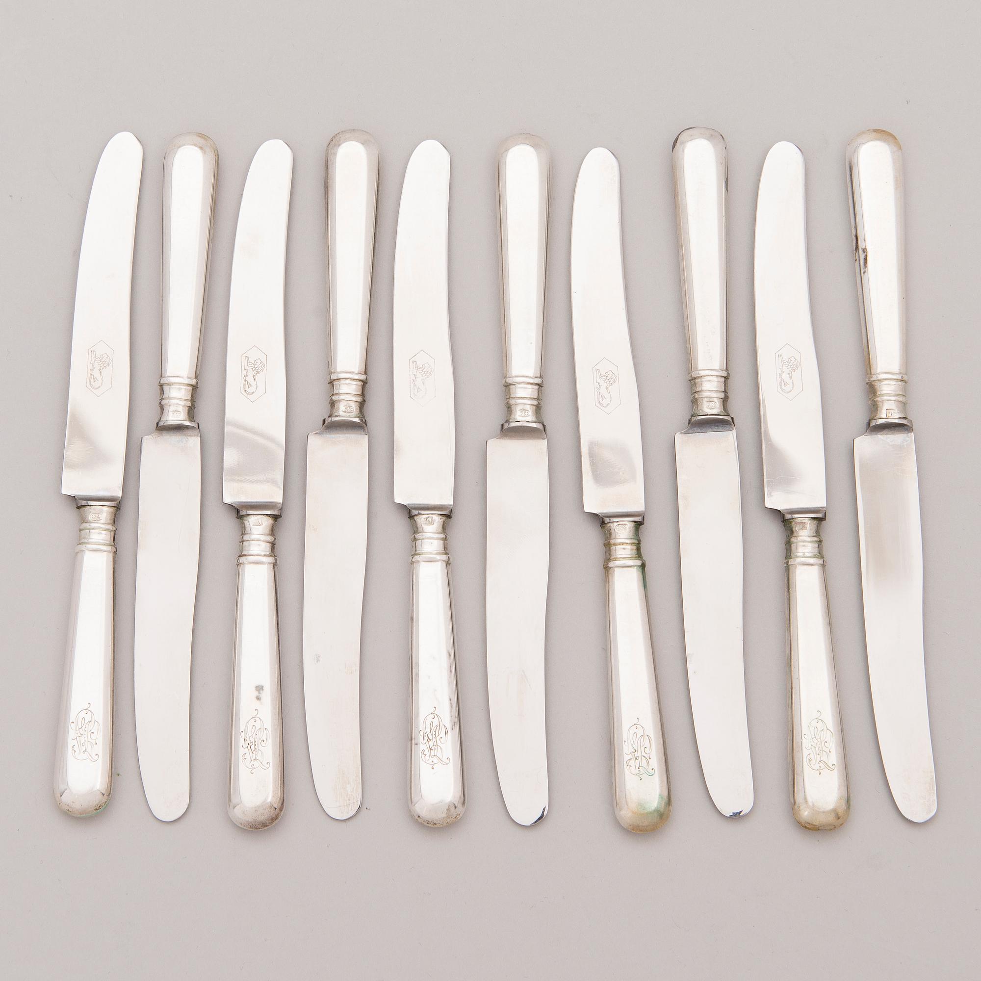 A 20-piece silver Russian cutleryset Moscow 1896.