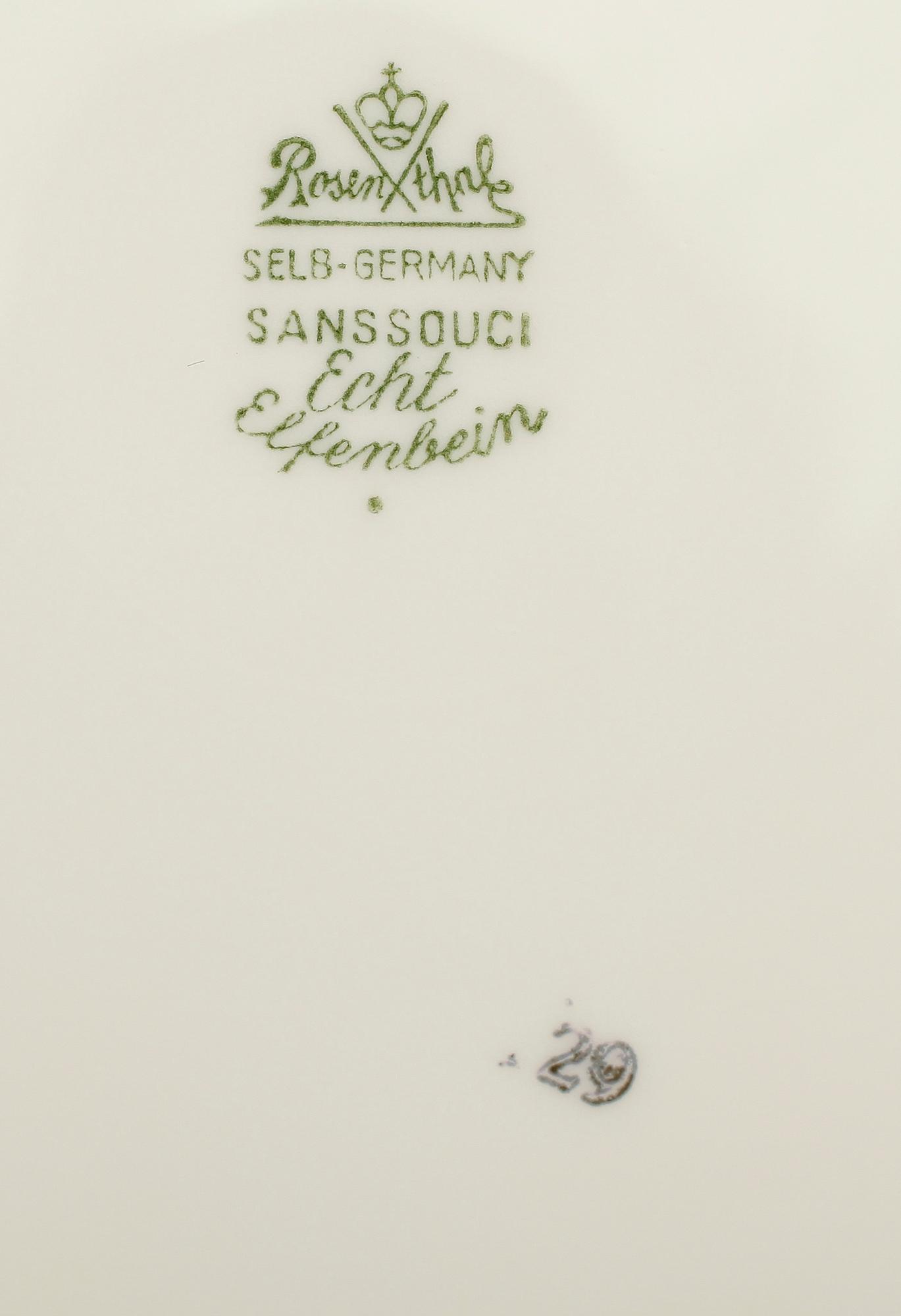 MATSERVIS, porslin, "Sanssouci", Rosenthal.