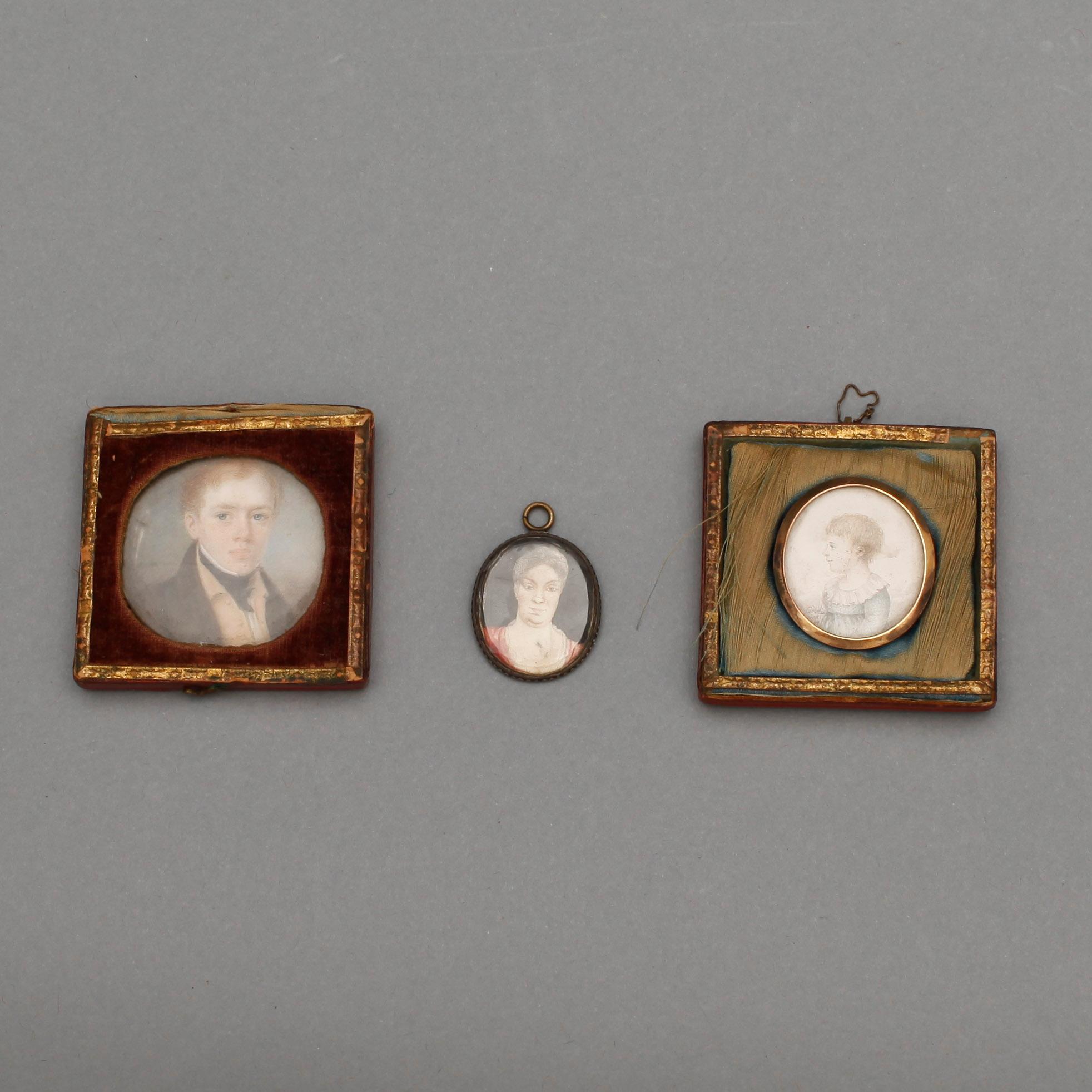 MINIATYRER, 6 stycken, blandteknik, 1700/1800-tal.