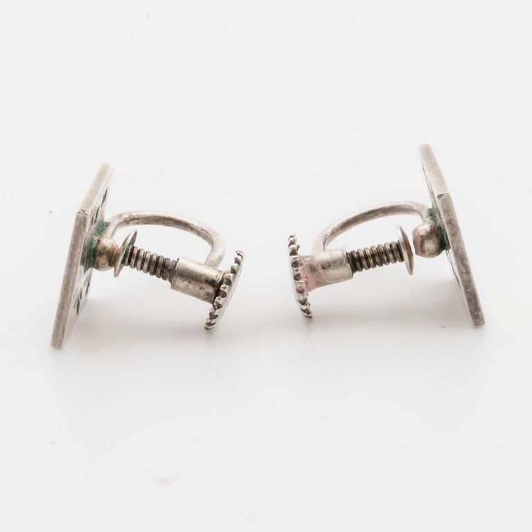WIWEN NILSSON, a pair of silver ear rings, Lund 1960.