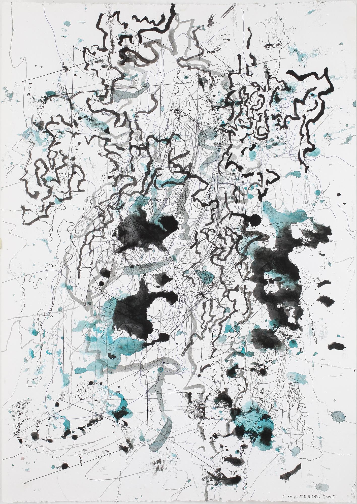 CARL MICHAEL LUNDBERG, blandteknik på papper. Signerad och daterad 2005.