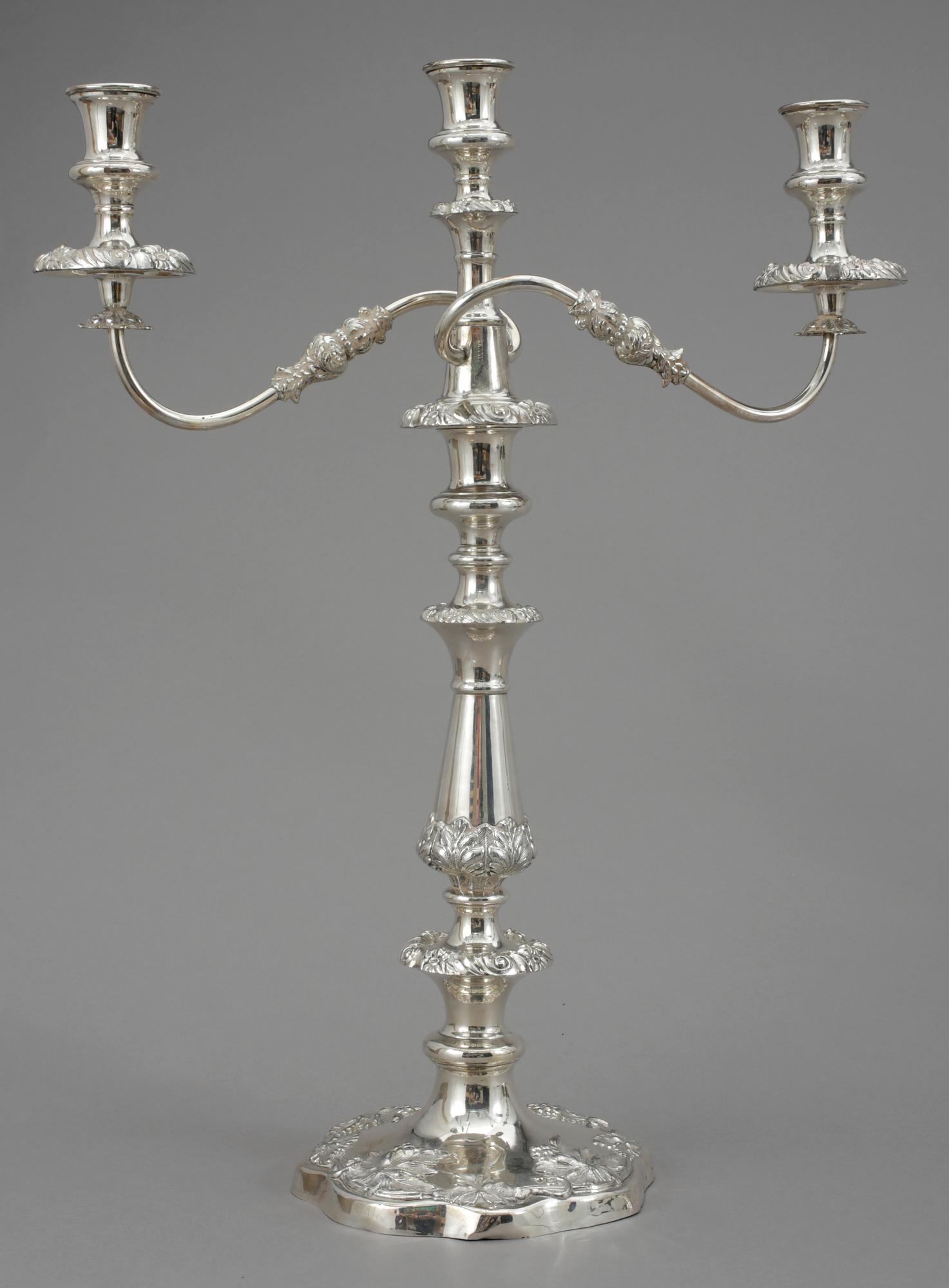 KANDELABRAR, ett par, nysilver, 1900-tal.