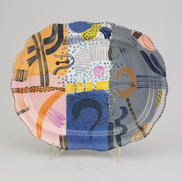 Herman Fogelin, plate, stoneware, signed.