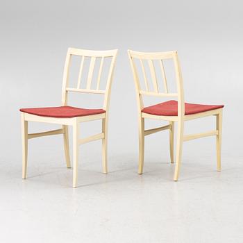 Carl Malmsten, a dining table with six chairs, end of the 20th century.